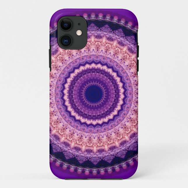 Capa Para iPhone 11 Caixa roxa do CaseMate do iPhone 5 da mandala do (Verso)