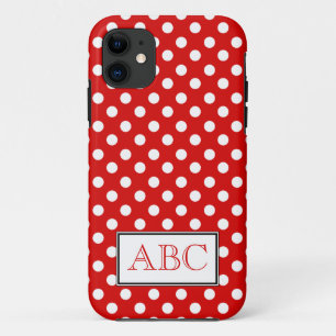 Capa Para iPhone 11 Caixa vermelha & branca das bolinhas do iPhone 5