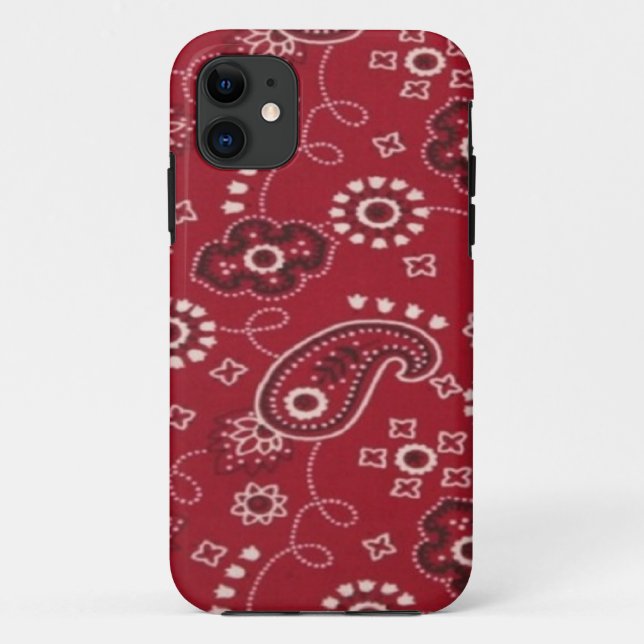 Capa Para iPhone 11 Caixa vermelha do iPhone 5 de Paisley do Bandana (Verso)