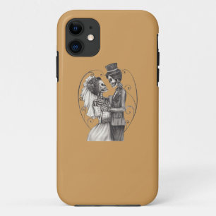 Capa Para iPhone 11 Calavera Day of the Dead Drawing Bridegroom