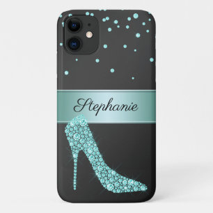 Capa Para iPhone 11 Calçado de alto calcanhar de Rosa Dourado Diamant
