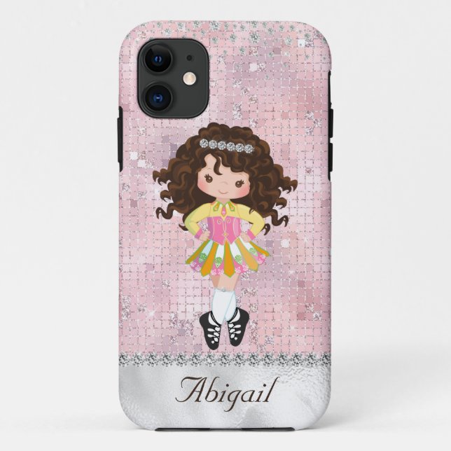Capa Para iPhone 11 Calçado Soft de Dança Brunette Girl personalizado  (Verso)