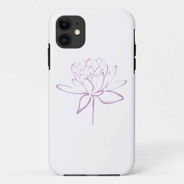 Capa Para iPhone 11 Caligrafia de Lotus (lavanda) (Verso)