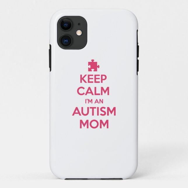 Capa Para iPhone 11 Calma, sou uma mãe autista (Verso)