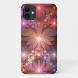 Capa Para iPhone 11 Cama De Flores Arte Fractal Abstrato brilhante Col