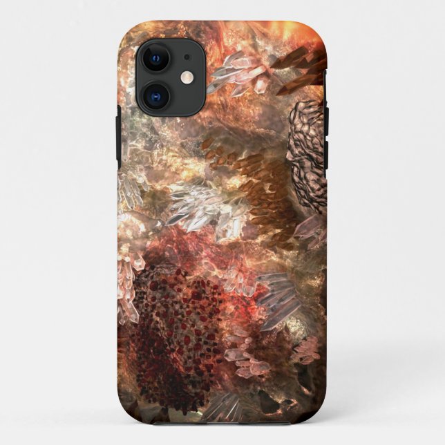 Capa Para iPhone 11 Camadas de Cristais com Tinta Rústica (Verso)