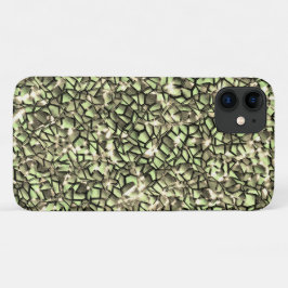 Capa Para iPhone 11 Camadas de mosaico e faíscas de sépia esverdeada g