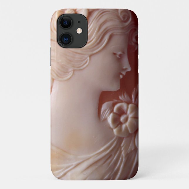 Capa Para iPhone 11 Camafeu Antigo Vitoriano Elegante (Verso)