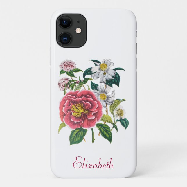 Capa Para iPhone 11 Camellias personalizadas (Verso)