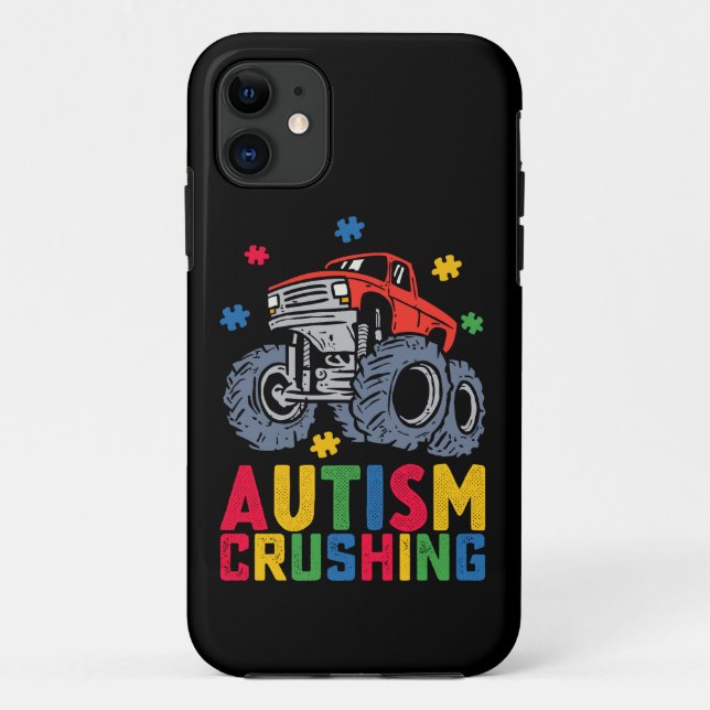 Capa Para iPhone 11 Caminhão Monstro de Conscientização de Esmagamento (Verso)