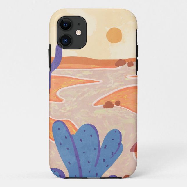Capa Para iPhone 11 Caminho através do deserto pintado (Verso)