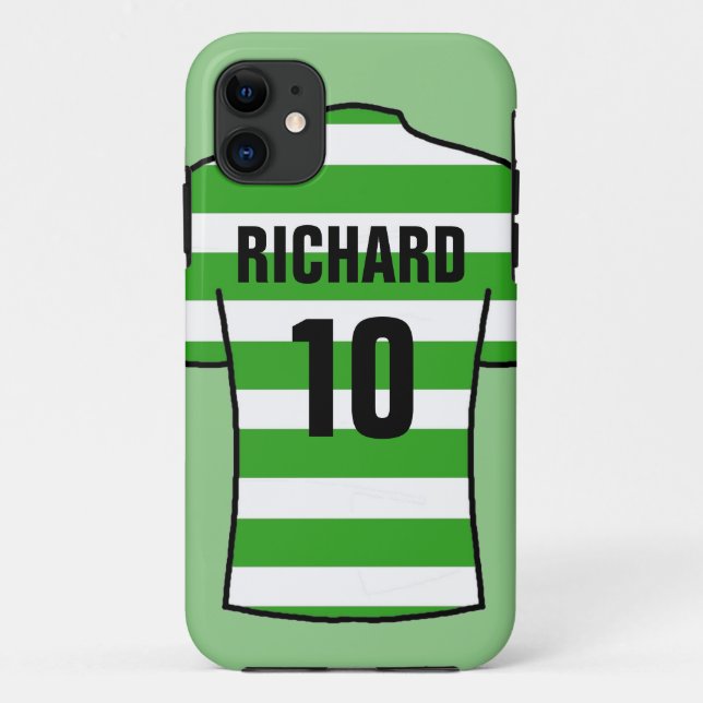 Capa Para iPhone 11 Camisa de futebol em arcos verdes (Verso)