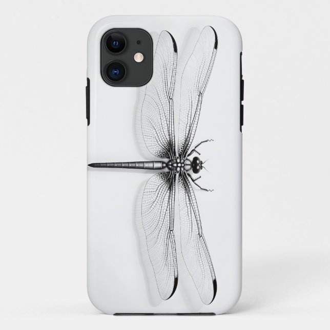 Capa Para iPhone 11 Camisa Dragonfly Metálica (Verso)