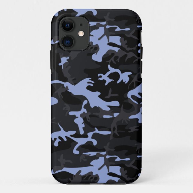 Capa Para iPhone 11 Camo de realces azuis Legal (Verso)