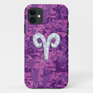 Capa Para iPhone 11 Camo Digital Fuchsia, Cor-de-rosa, como Aries Zodi