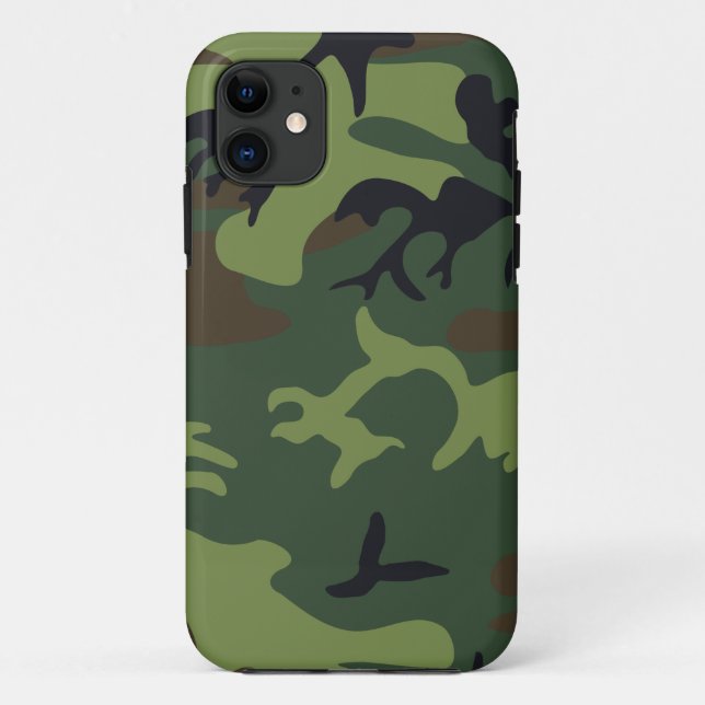 Capa Para iPhone 11 Camo Militar Floresta Verde (Verso)
