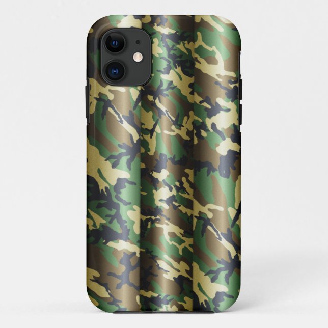 Capa Para iPhone 11 Camo Woodland 3D (Verso)