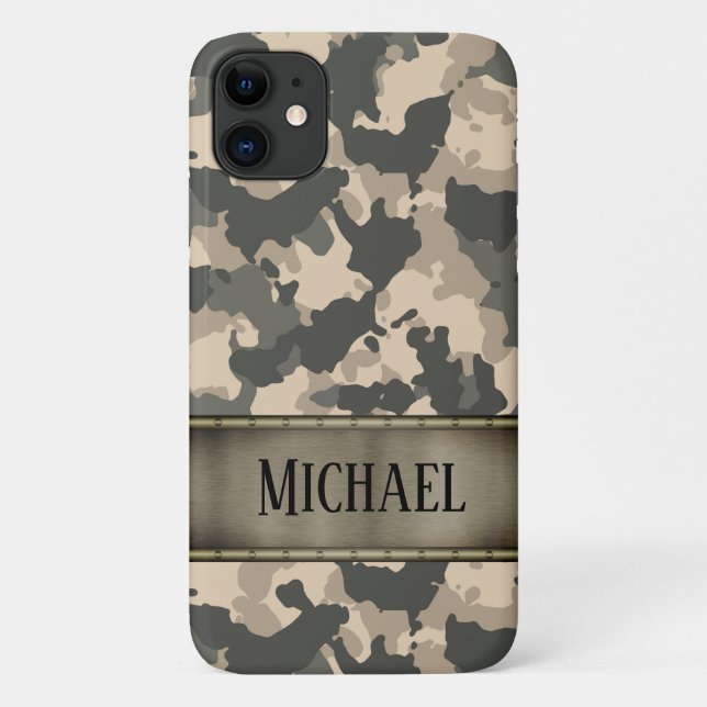 Capa Para iPhone 11 Camouflage do Exército Camo Personalizado Verde (Verso)