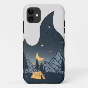 Capa Para iPhone 11 Campanha legal de campismo sob montanhas Stars