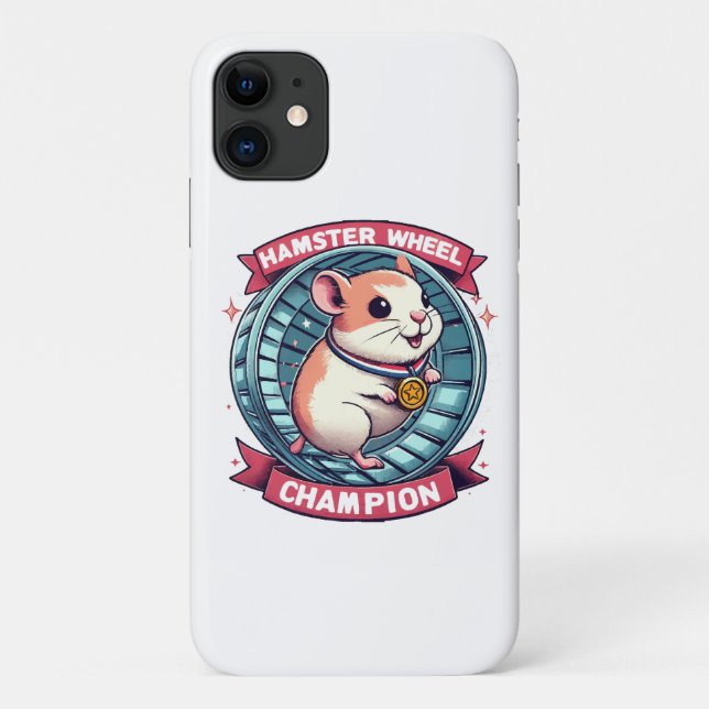 Capa Para iPhone 11 Campeão da Roda de Hamster (Verso)