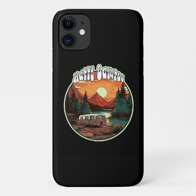 Capa Para iPhone 11 Camping feliz (Verso)