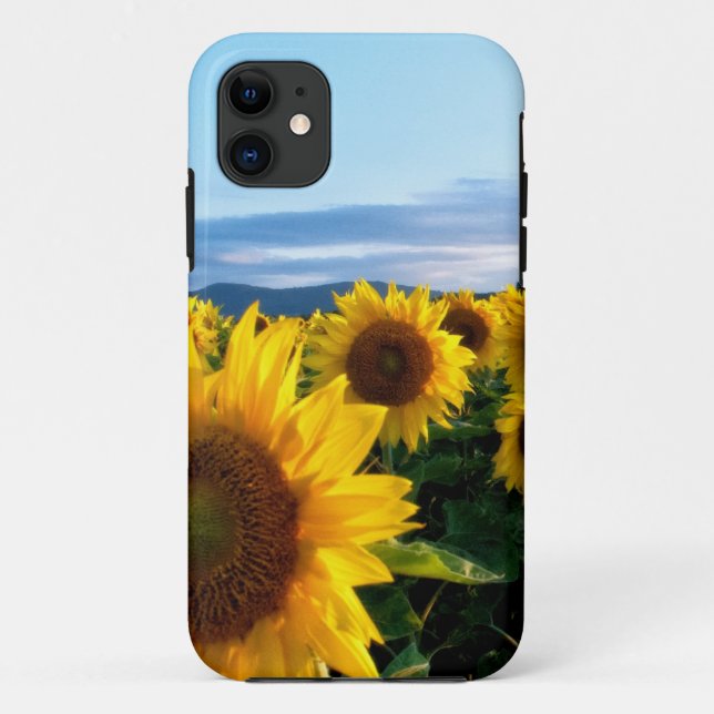 Capa Para iPhone 11 Campo de girassol (Verso)