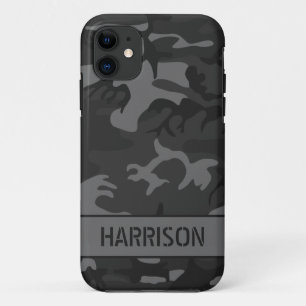 Capa Para iPhone 11 Camuflagem Cinza