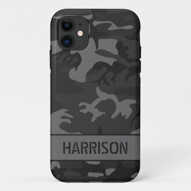 Capa Para iPhone 11 Camuflagem Cinza (Verso)