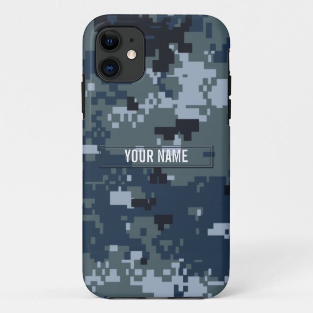 Capa Para iPhone 11 Camuflagem do marinho NWU customizável (Verso)