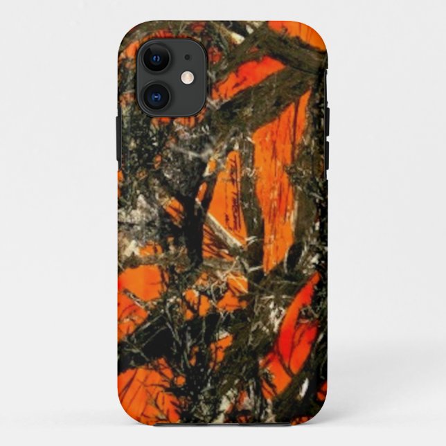Capa Para iPhone 11 "Camuflagem do ramo de árvore alaranjada " (Verso)