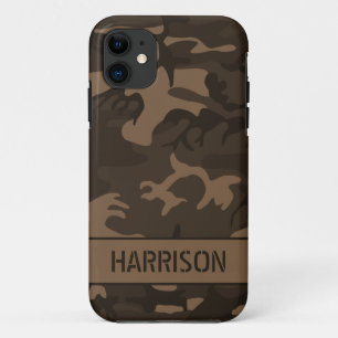 Capa Para iPhone 11 Camuflagem Marrom
