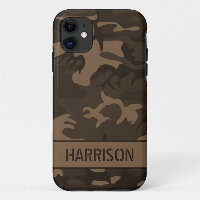 Capa Para iPhone 11 Camuflagem Marrom (Verso)