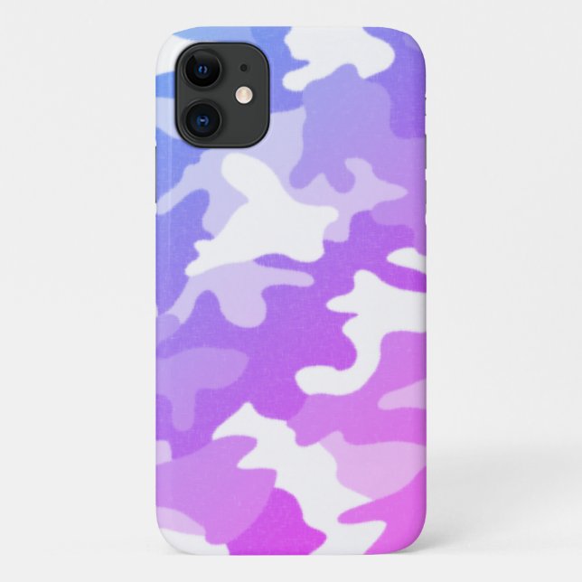 Capa Para iPhone 11 Camuflagem Roxa (Verso)