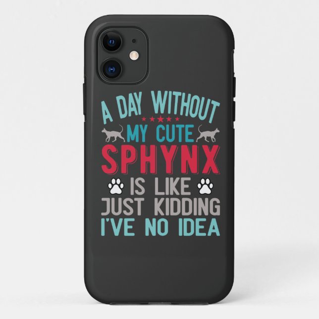 Capa Para iPhone 11 Canadiano Sphynx Cat Proprietário Funny Dizendo (Verso)