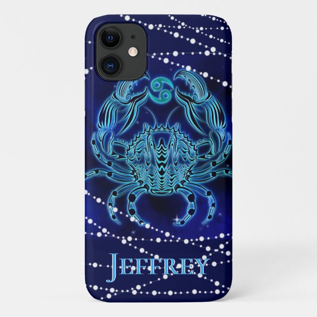 Capa Para iPhone 11 Cancer no azul escuro II (Verso)
