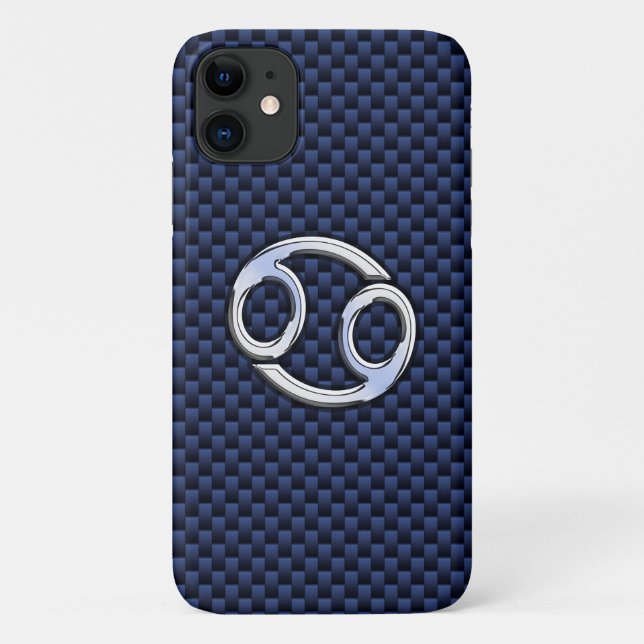 Capa Para iPhone 11 Cancer - Sinal Zodiac no Impressão de fibra de car (Verso)