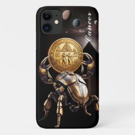 Capa Para iPhone 11 Cancer, zodíaco, ouro, nascimento, design, bonito
