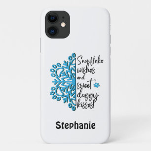 Capa Para iPhone 11 Canhão de Cães Snowflake Kisses