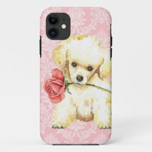 Capa Para iPhone 11 Caniche de brinquedo cor-de-rosa dos namorados