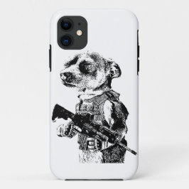 Capa Para iPhone 11 Cão com Vest Operador AR15