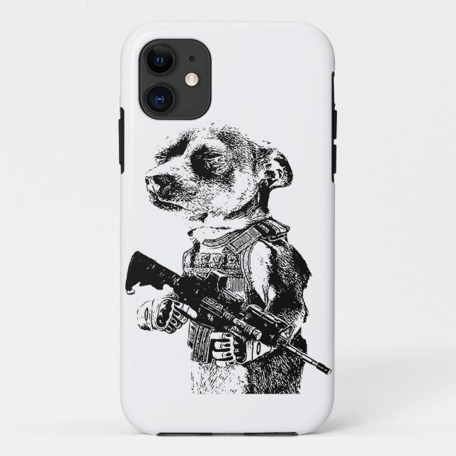 Capa Para iPhone 11 Cão com Vest Operador AR15 (Verso)