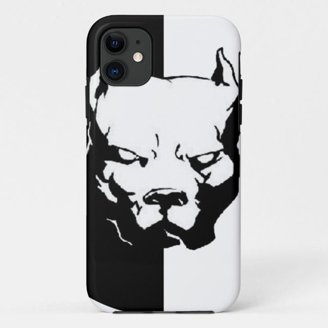 Capa Para iPhone 11 Cão de Pitbull (Verso)