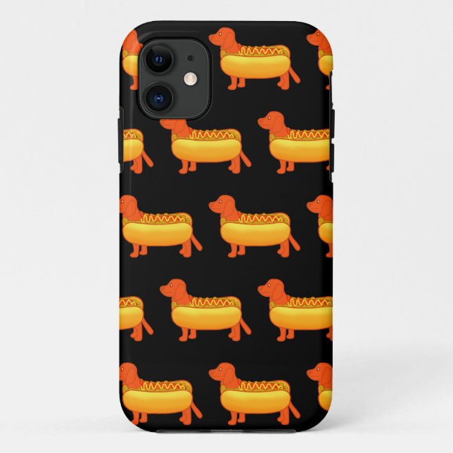 Capa Para iPhone 11 Cão Quente Adorável Dachshund (Verso)