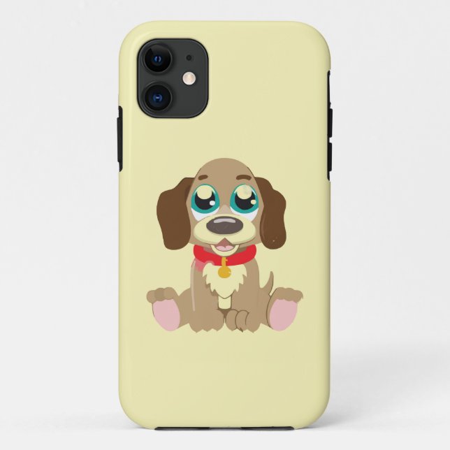 Capa Para iPhone 11 Cãozinho Bonito Com Olhos Bonitos (Verso)