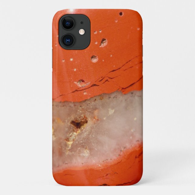 Capa Para iPhone 11 Capa de iPhone 11 com Textura de Pedra Preciosa Ve (Verso)