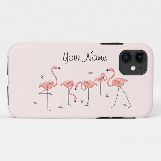 Capa Para iPhone 11 Capa de iPhone 11 'Nome' Grupo Rosa de Flamingos (Verso (horizontal))