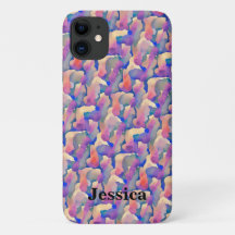 Capa de iPhone 11 Personalizada com Padrão de Aqua