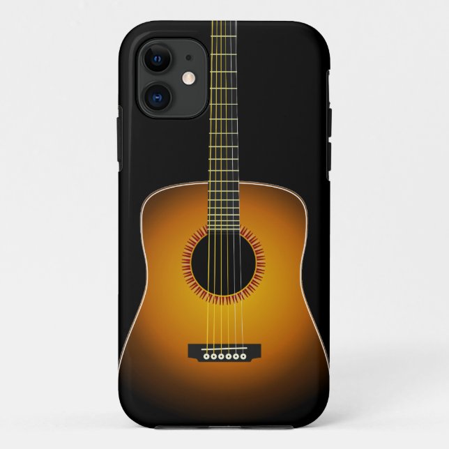Capa Para iPhone 11 Capa de iPhone 5 com Fundo de Guitarra (Verso)