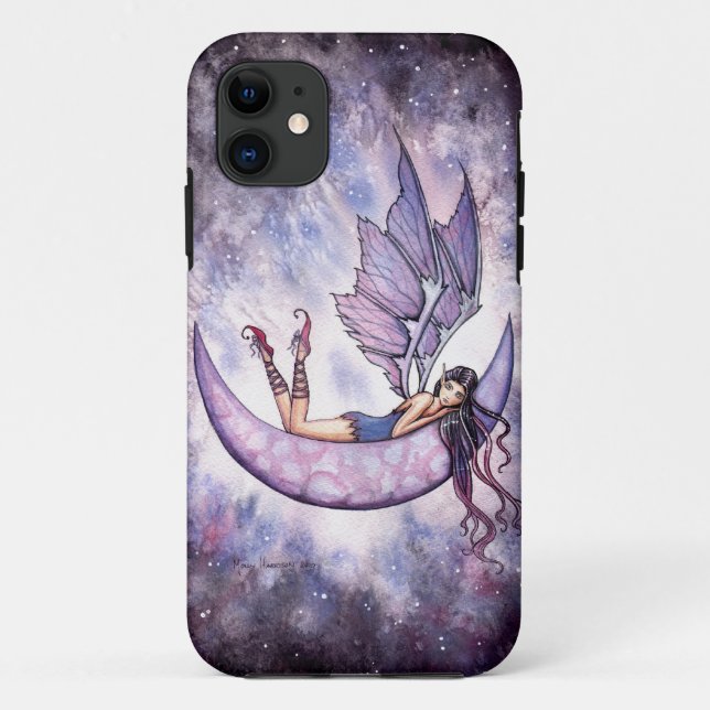 Capa Para iPhone 11 Capa de iPhone 5 Fada Violeta e Lua (Verso)