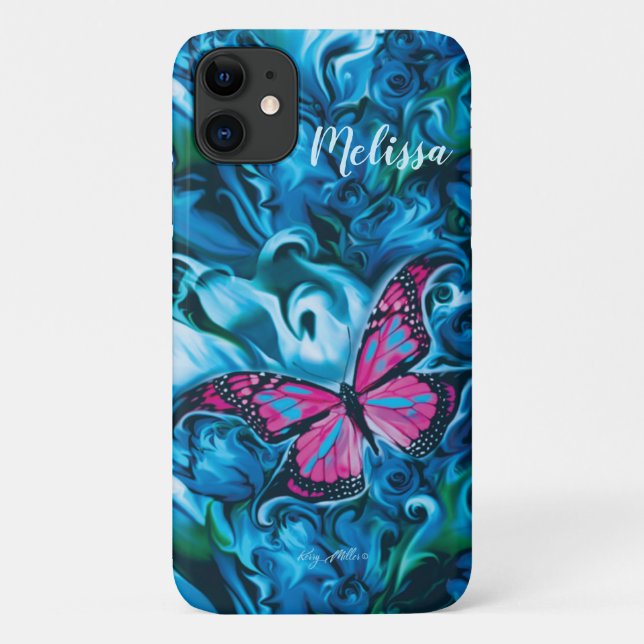 Capa Para iPhone 11 Capa de iPhone Borboleta (Verso)